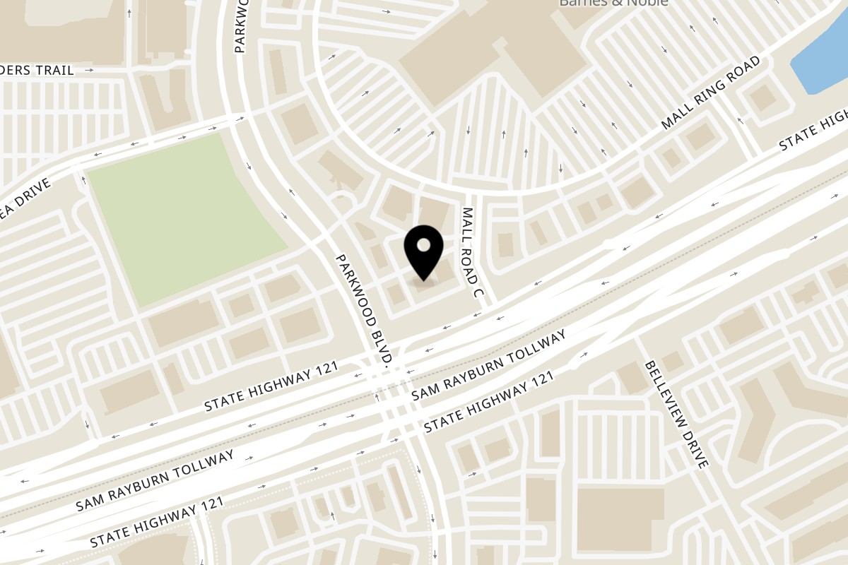 Map showing the location of Simply South Frisco on 8250 State Hwy 121 in Frisco