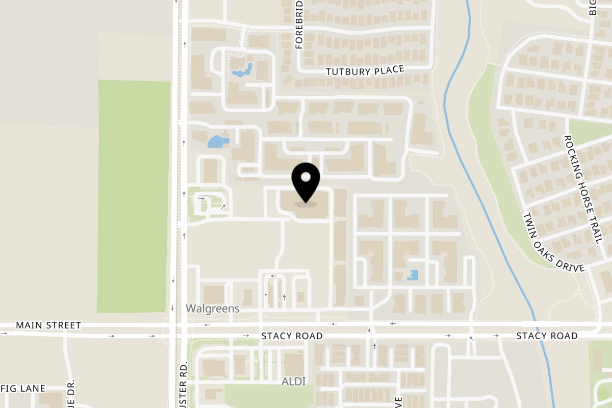 Map showing the location of Simply South McKinney on 4781 S Custer Rd in McKinney
